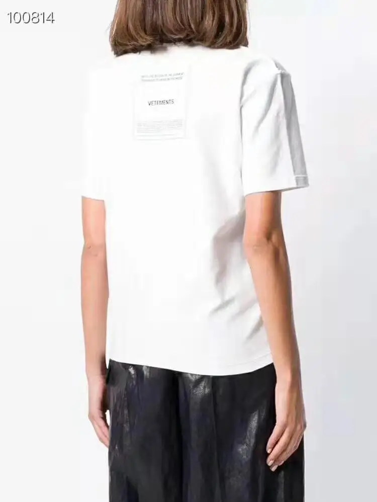 2019SS Новый Vetements патч майки 1:1 высокое качество Oversize футболка футболки вышивка обе