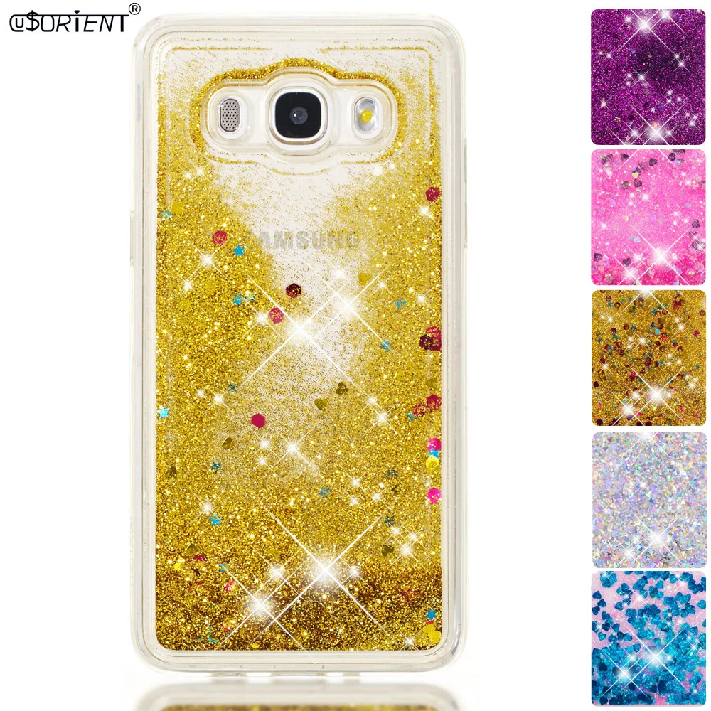 Bling чехол для Samsung Galaxy J5 2016 J56 блестящий телефона с динамической жидкостью и