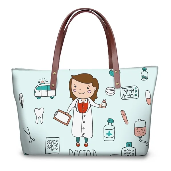 INSTANTARTS модные большие сумки женские забавные мультяшные медсестры 3D печать женская сумка известный бренд дизайн Дорожная сумка на плечо - Цвет: H8888AL