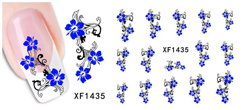 30 стилей! Модный лак для ногтей, наклейки, цветочный дизайн, переводные наклейки для ногтей - Цвет: XF1435