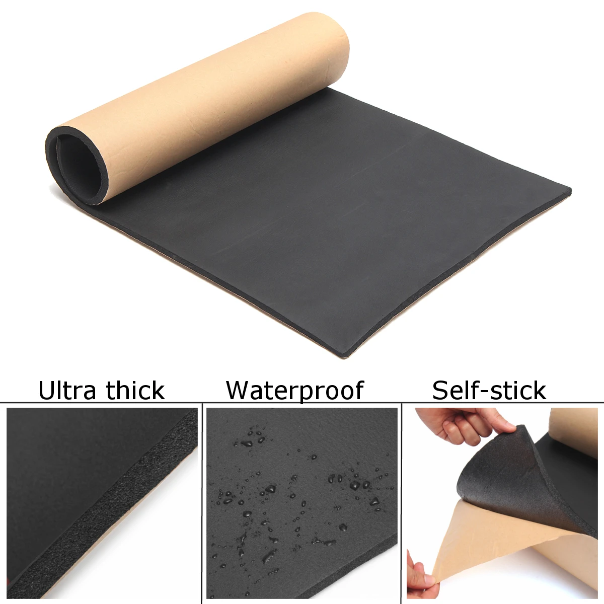 

1m x 50cm x 10mm Car Van Sound Proofing Insulation Deadening Closed Cell Foam for Home Auto Interior Exterior Accessories