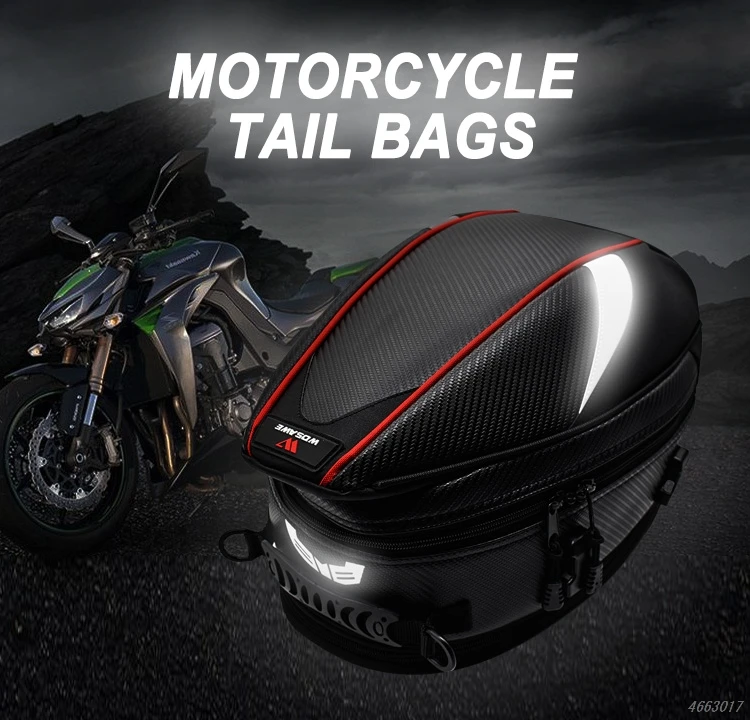 16-21l motocicleta cauda saco de bagagem moto