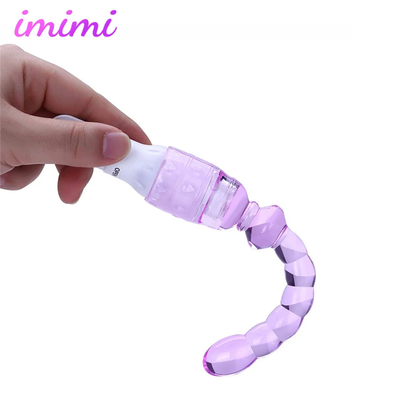 Jelly Vibrator Stick Anal Plug Vibrator Long Anal Beads Silicone G-Spot Massager Adults Sex Shop Vibrator Sex Toys for Couples