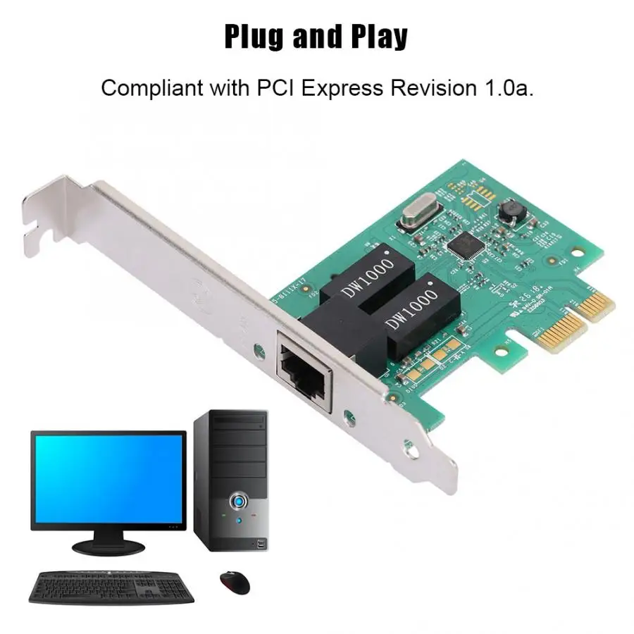 Сетевой адаптер PCI-E Gigabit Ethernet 10/100/1000 Мбит/с для Realtek 8111E