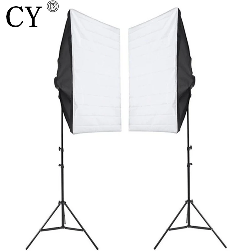 

CY Photography Studio Soft Box Continuous Lighting Kits Light Stand*2 + SoftBox with E27 4 Lamp Holder*2 Photo Studio Set