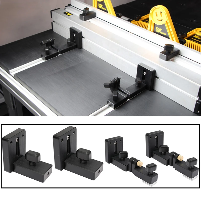 

450/600/800mm Aluminium Profile Fence 70mm Height with T-tracks and Sliding Brackets For Woodworking workbench DIY modification