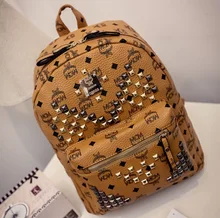 2017 Marque Femmes Sacs À Dos Rivet Pu Sac à Bandoulière En Cuir Grand Sac D’école Des Élèves Sac À Dos Voyage Occasionnel Feminina Mochilas