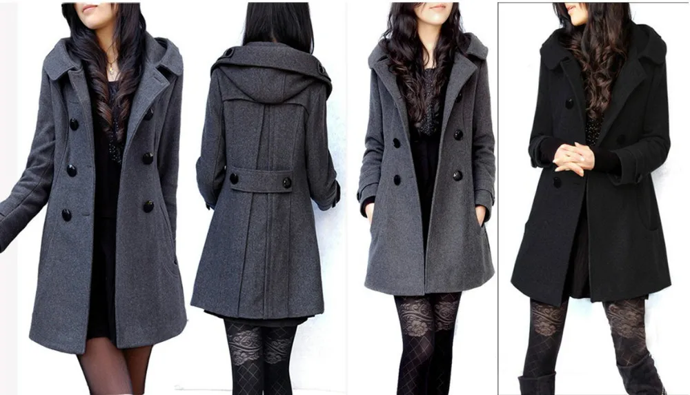 Overcoat Women 2015 Plus Size Abrigos Trendy Women's Wool Blend ...