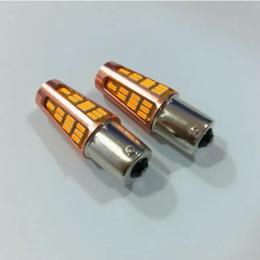 

2pcs 1156 1157 BAY15D BAU15S 4014 51SMD Car Rear Direction Indicator Auto Front Turn Signals Light amber yellow 12V