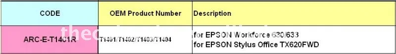 ARC-E-T1401R) Микросхема автоматического сброса дуговые чернила струйный картридж чип для Epson T1401-T1404 Stylus Office TX620FWD TX620