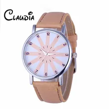 CLAUDIA Special Fashion Women’s Geneva Fashion Leather Analog Stainless Steel Quartz Wrist Watch FreeShipping Newest Reloj Mujer