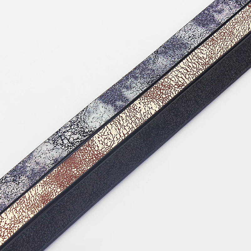 

1Meter Flat PU Leather Flashy Supplies For Bracelet Making DIY Fashion Jewelry Findings 10*2mm