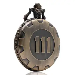 Бронзовые карманные часы Fallout 4 Vault 111 электронные ожерелье из игры цепи кулон