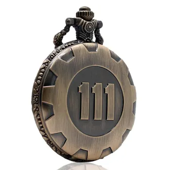 

Bronze Pocket Watch Fallout 4 Vault 111 Electronic Games Necklace Chain Pendant