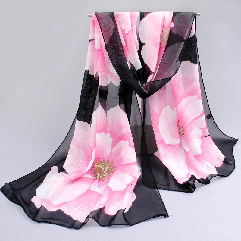 

Wholesale 10 colors 2019 new fashion chiffon scarf polyester print autumn summer Pattern silk scarves shawl women