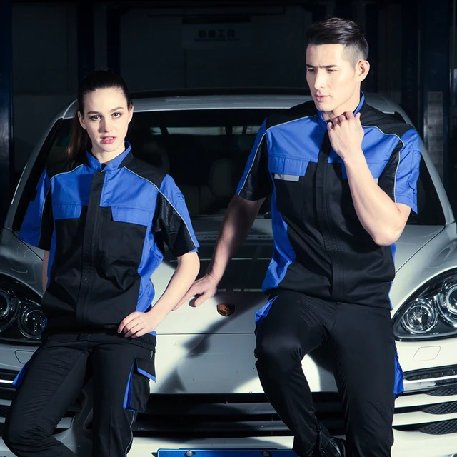 SET OF COAT+PANTS quality short sleeve welder coat mechanic uniform 4S