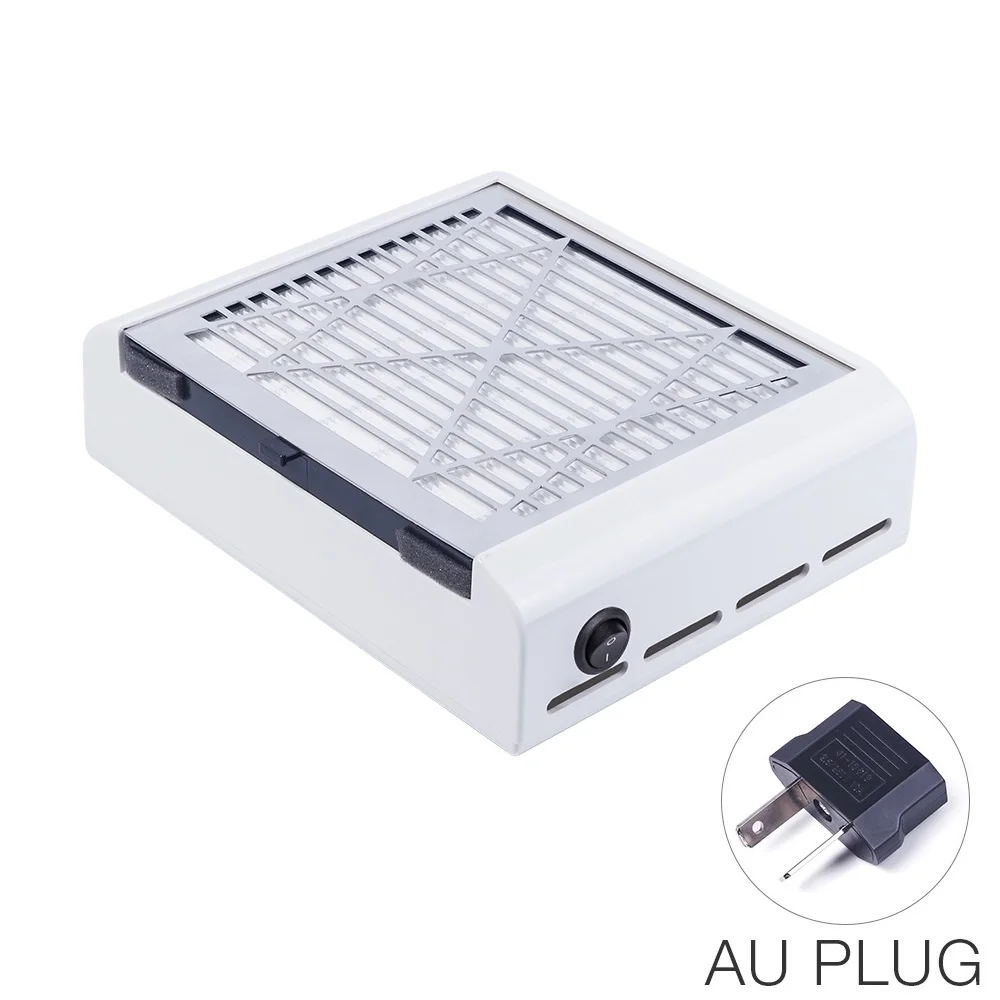 40 Вт УФ-Гель-лак пылесборник для дизайна ногтей всасывающий пылесборник с 1 фильтром инструмент для маникюра пылесос маникюрный аппарат - Цвет: AU PLUG