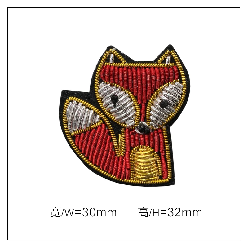 Индийское, высокого качества шелк ручной брошь с вышивкой разработать костюмы Подарочный пакет шапка корсаж pin-код - Окраска металла: Flame red fox
