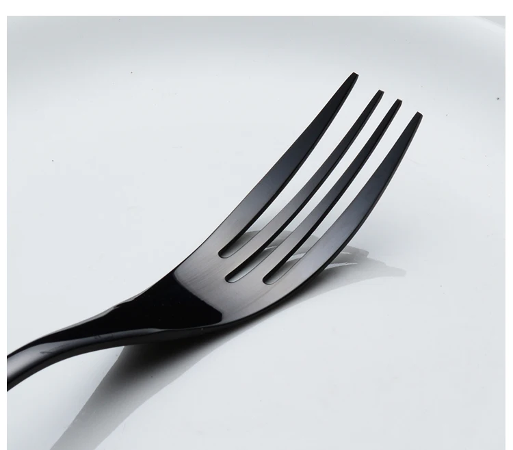 24 штуки блестящая черная посуда набор столовых приборов 18/10 нержавеющая сталь острые столовые ножи вилки черпаки набор посуды