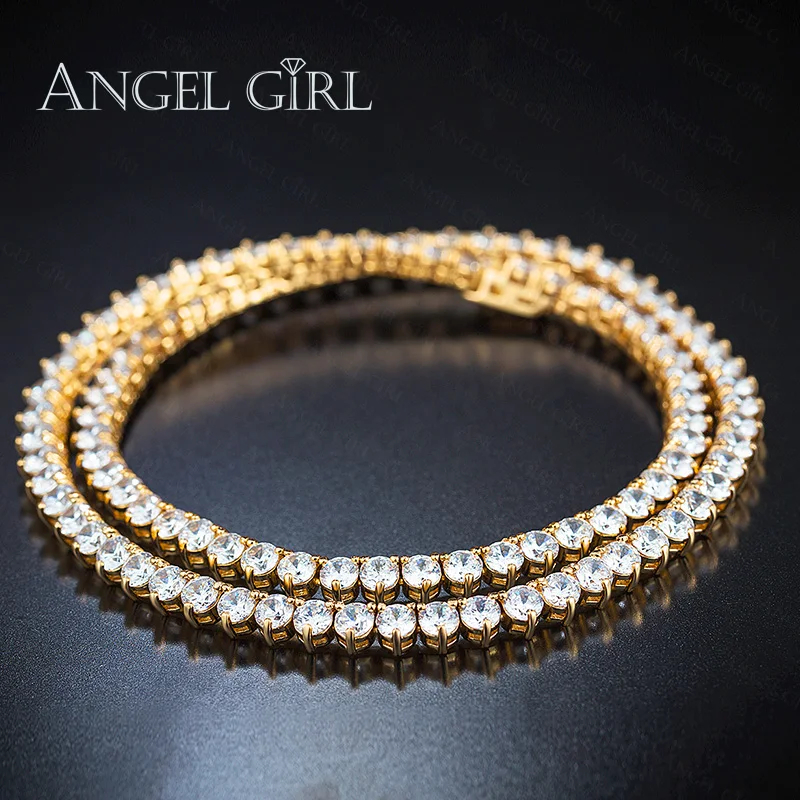 

Angelgirl Fashion jewelry for girl Hearts Of Brand Clear Round Shape AAA+CZ Necklaces for Women Party Jewelry rose gold colour