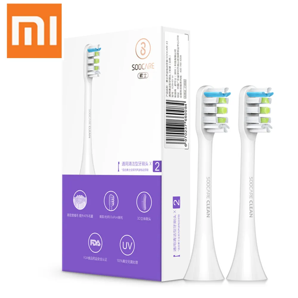Оригинальный Xiaomi 2 шт. soocas Замена Зубная щётка головы приложение Управление для