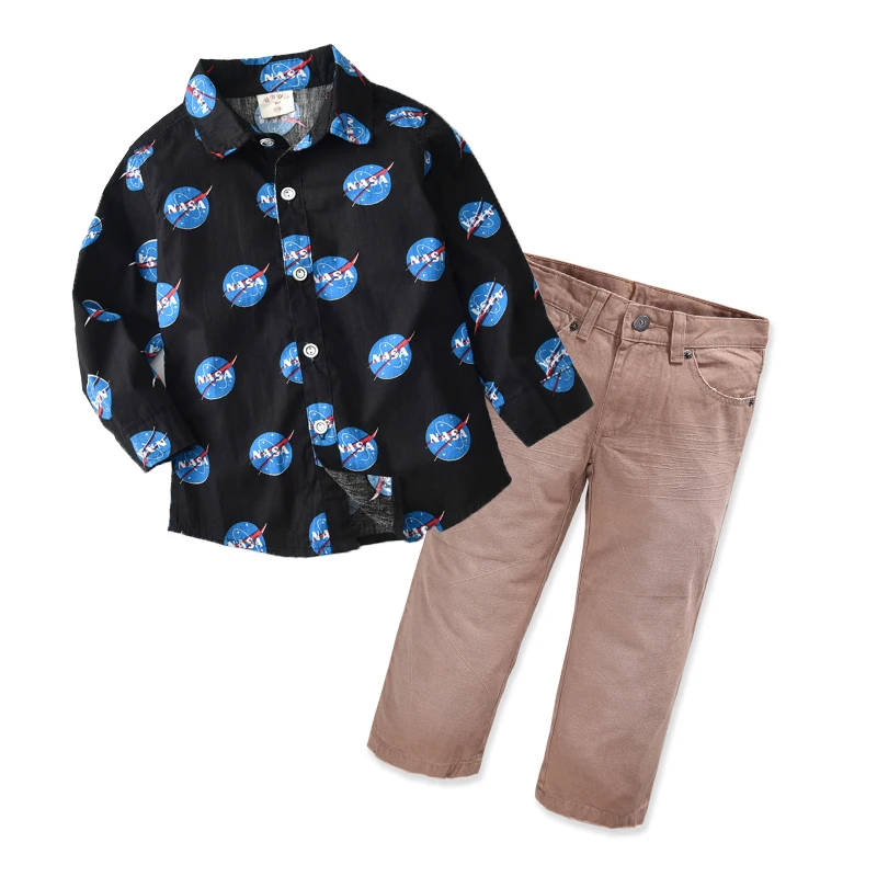 

Male Boys Clothing Sets New 2019 Spring Autumn 2pcs Cotton Long Sleeve Suit Children School Costume Kids Outfits 2 3 4 5 6 Years