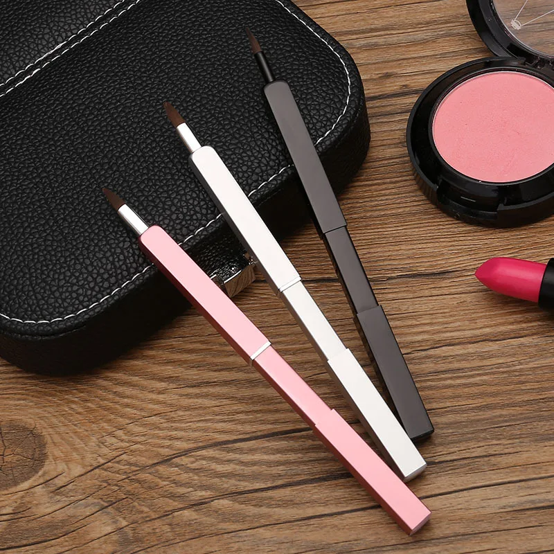 New Fashion Portable Retractable Lip Brush Aluminum Retractable Lip
