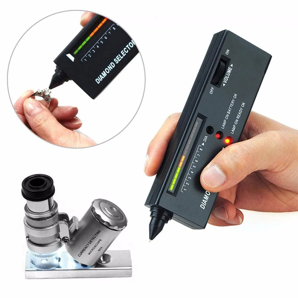 

Jeweler Diamond Tool Kit : Portable Diamond Tester – 60X Illuminated Loupe home gadgets handy portable diamond tester
