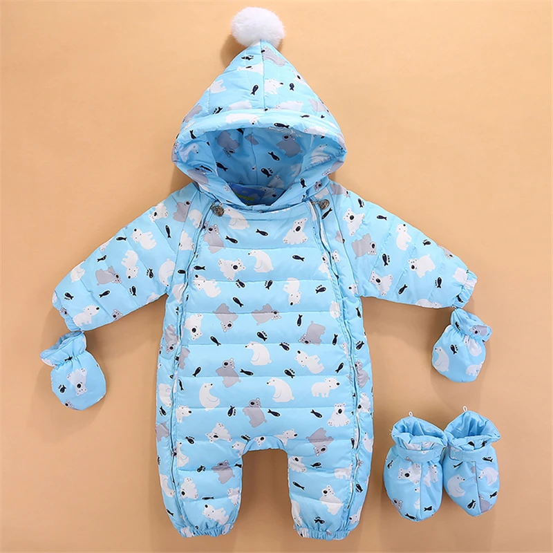 BibiCola winter baby girls boys jumpsuit cotton hooded winter warm down newborn rompers rompers overalls infant girls outerwear BibiCola winter baby girls boys jumpsuit cotton hooded winter warm down newborn rompers rompers overalls infant girls outerwear