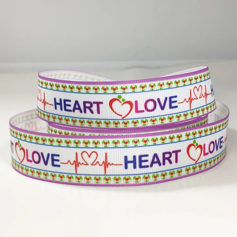 50 ярдов 7/8 &quot1&quot 1 5 &quot22 мм 25 38 love heart printed grosgrain лента для повязки на голову