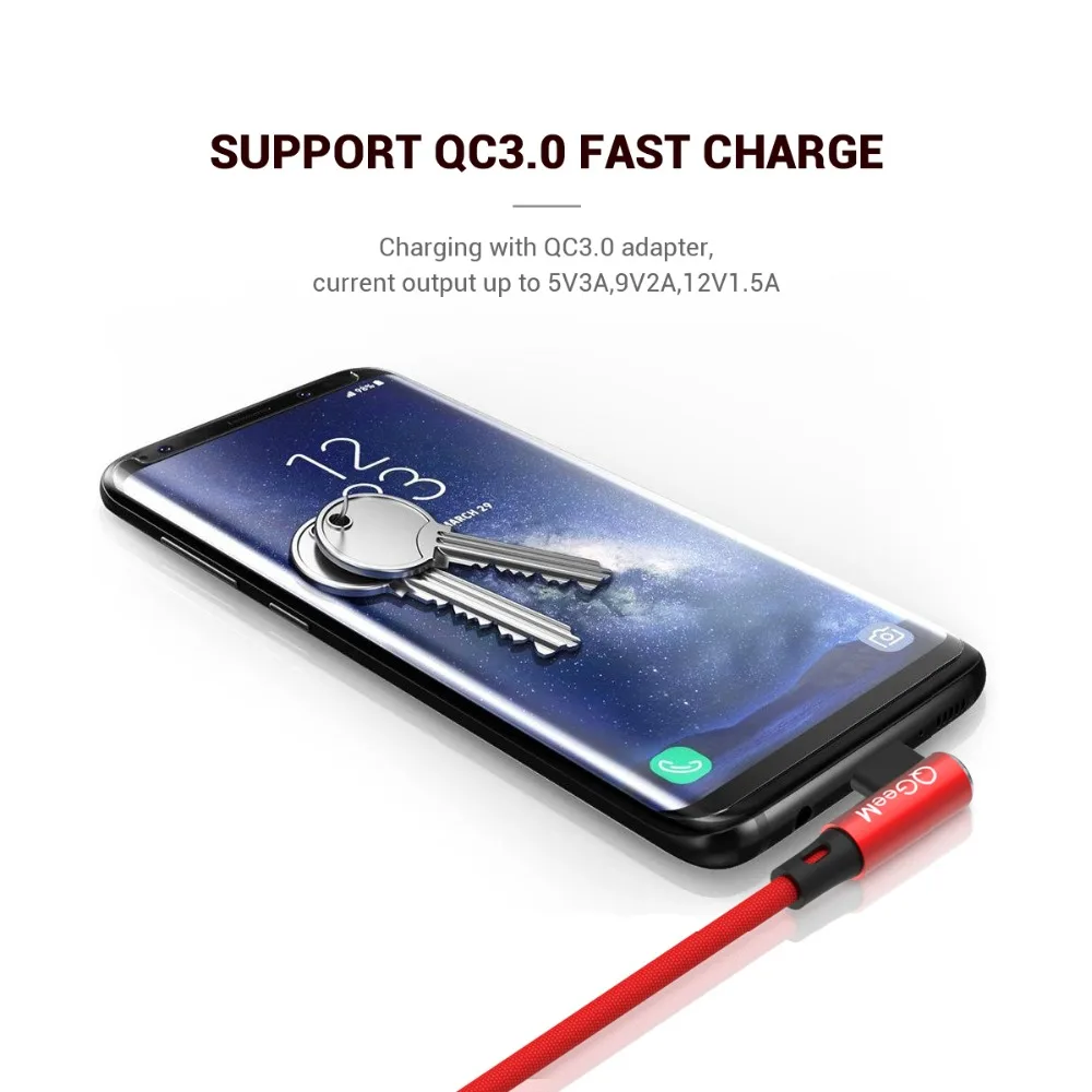 QGEEM usb type-C кабель для samsung Note 8 S8 Xiaomi Mi A1 сотовый телефон type C кабель для быстрой зарядки usb type C кабель для зарядного устройства