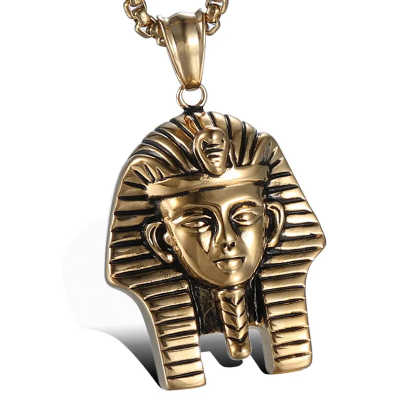 Olowu Античное Золото Нержавеющая сталь ожерелье s Подвески египетские Бусы Фараона для мужчин женщин классические Древние Египетские украшения - Окраска металла: gold