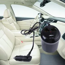 Чашки Форма Универсальный Dual Car Авто-прикуриватели розетка сплиттер 2 USB Автомобильное Зарядное устройство Адаптеры питания для телефона GPS для Ipod PDA