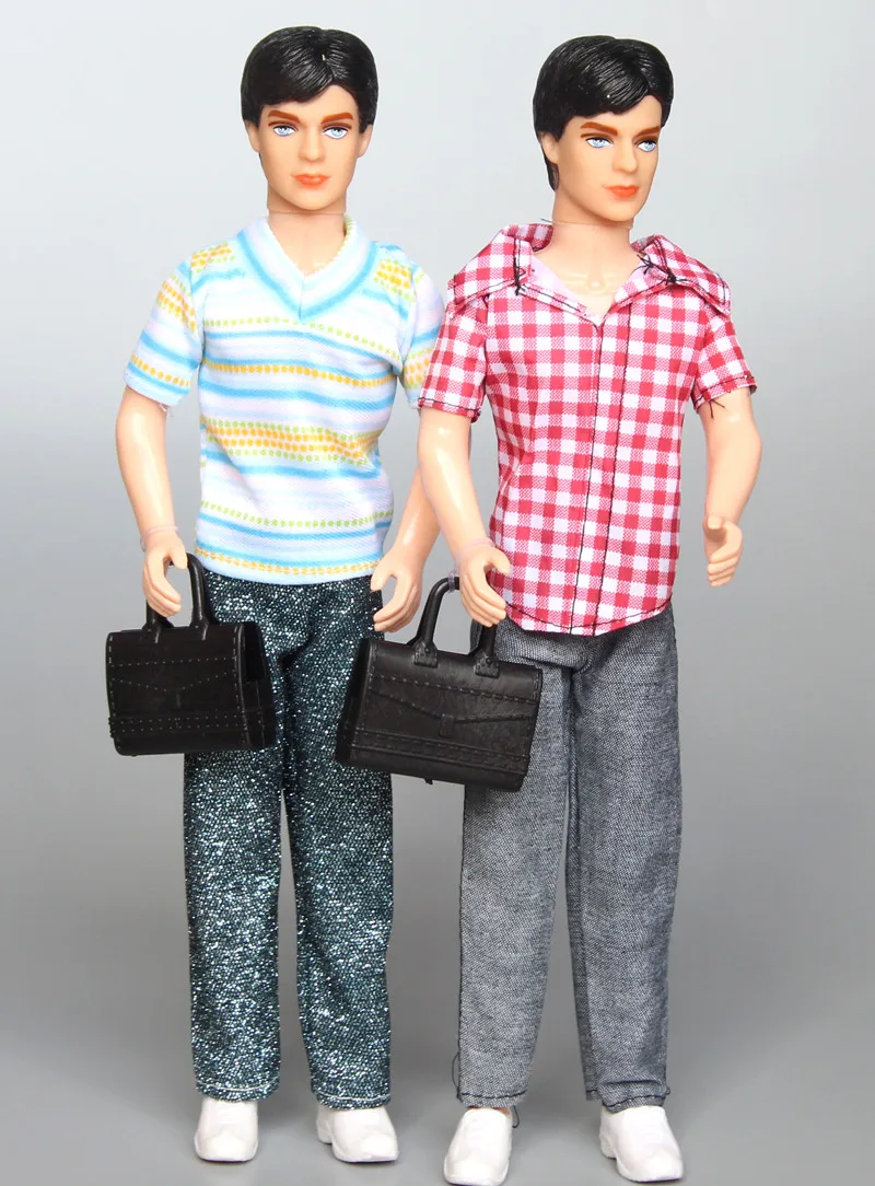 

1 Pc Solid Ken doll 12" High / Doll + Clothes set + Shoes + Bag / for Barbie Boy Bridegroom Doll Birthday Gift Baby Toy
