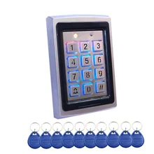 Горячая распродажа! Rfid металлическая клавиатура управления доступом с синим задним светом офисная дверь контроллер доступа+ 10 шт 125 кГц брелоки карты