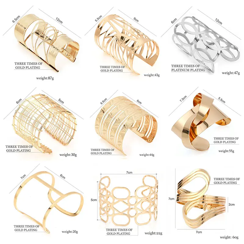 Hollow Wide Cuff Bracelets - Image 2