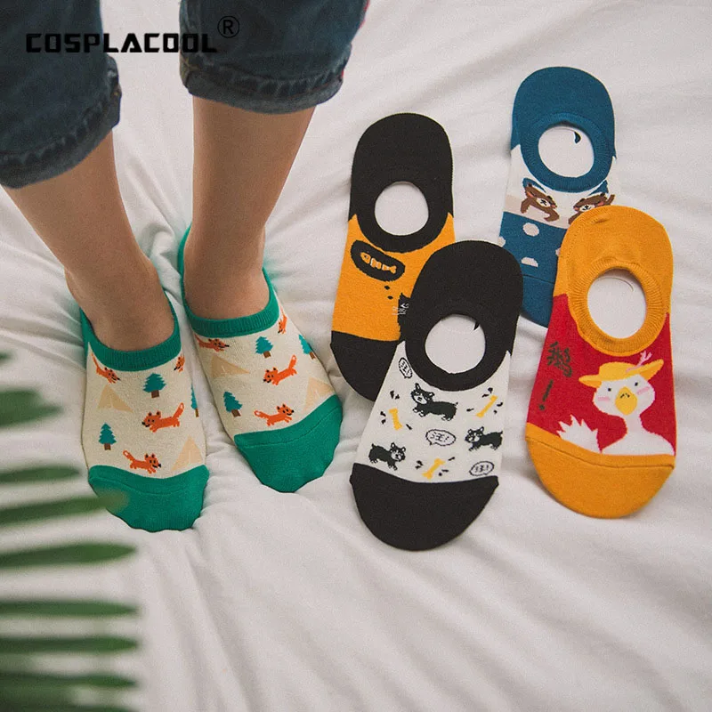 

[COSPLACOOL]Women Socks Cute Creative Funny Socks Non-slip Boat Socks Calcetines Invisibles Mujer Calcetines Cortos Harajuku
