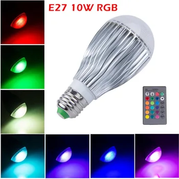 

LED Globe 16 Color Changing E27 B22 AC 110V-240V 220V 10W RGB LED Ball Bulb Lamp Spot Light With Remote Christmas birthday party