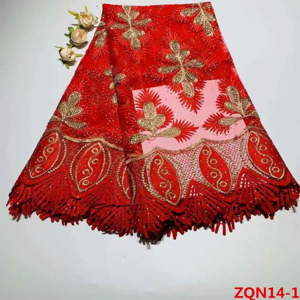 

High Quality French Lace Fabric with beads Nigeria Tulle Net Lace For Wedding Dress 2019