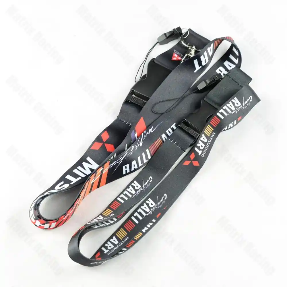 Mitsubishi RALLIART Key Chain JDM EVO lancer Lanyard Phone Holder Neck Strap ID