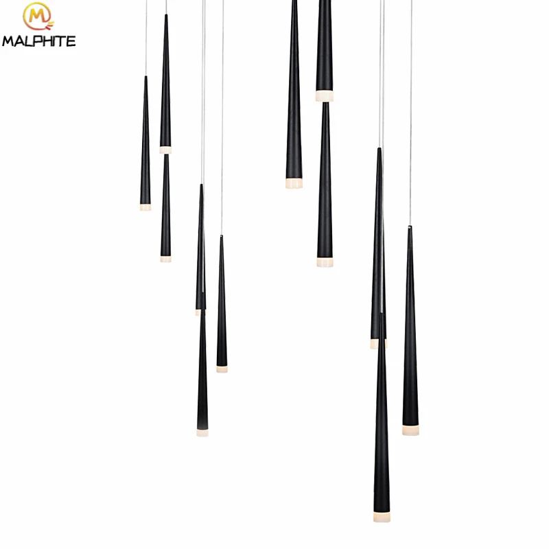 

Modern Black White LED Pendant Lamps iron Metal hanging Lighting Fixtures Living Bedroom Deco Dining Kitchen LED Pendant Lights
