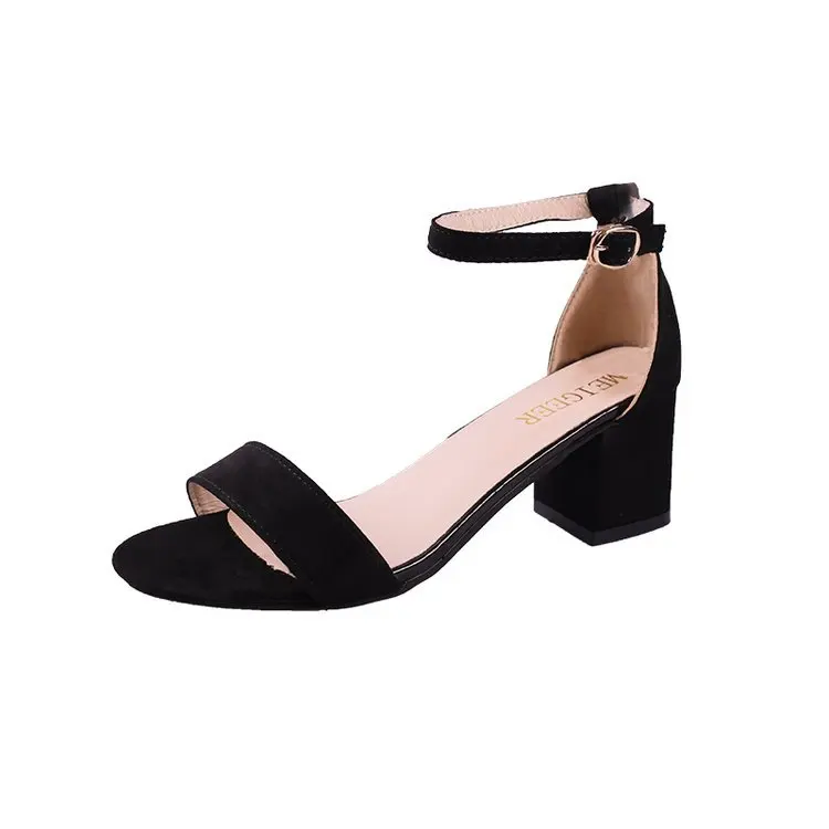 

Summer Women Shoes Gladiator Buckle Strap Cover Heel Fashion Chunky Ladies Sandals For Woman Ankle Strap Footwear