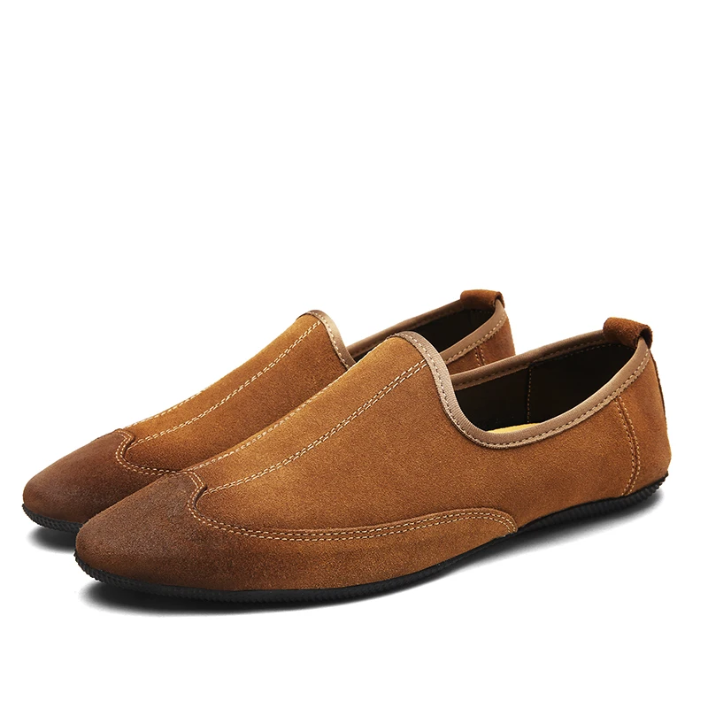 mens suede leather loafers shoes luxury brand italian male footwear shoes adult elegant slip on pointed toe oxford shoes for men (7)