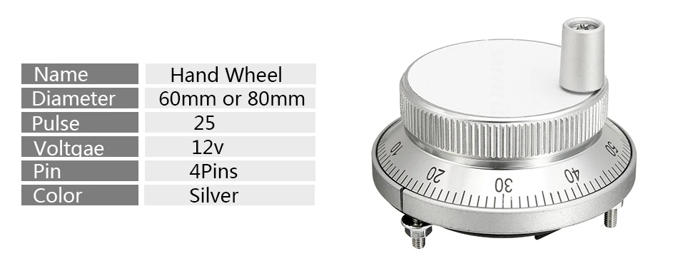 Бесплатная доставка Маховик диаметр 60 мм или 80 импульса 25 Voltgae 12 В 4 шпильки маховик ЧПУ машина импульсный кодер генератор