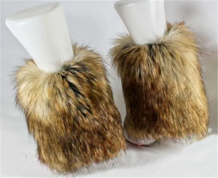 

Winter Autumn 20cm Leg warmers Sleeve for boots boot covers man-made furs Faux Furry for Women Leg Shoes G-