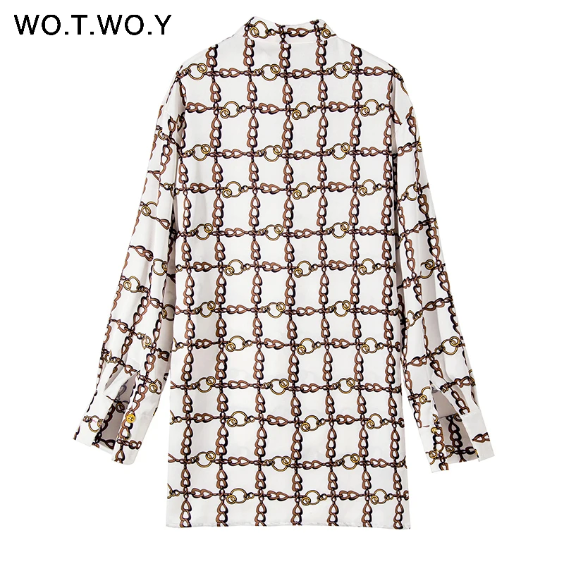 WOTWOY Fashion Woman Blouses 2018 Summer Casual Loose Long Sleeve Ladies Plaid V-Neck Long Blouses Women White Shirts Harajuku