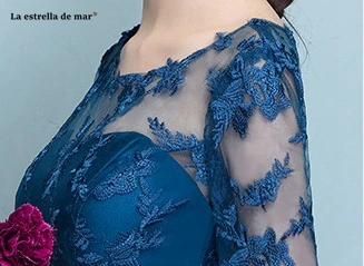 Vestido para madrinha новые кружевные и атласные платья для подружек невесты длиной до локтя темно-синего цвета красивые платья gaun pesta dewasa