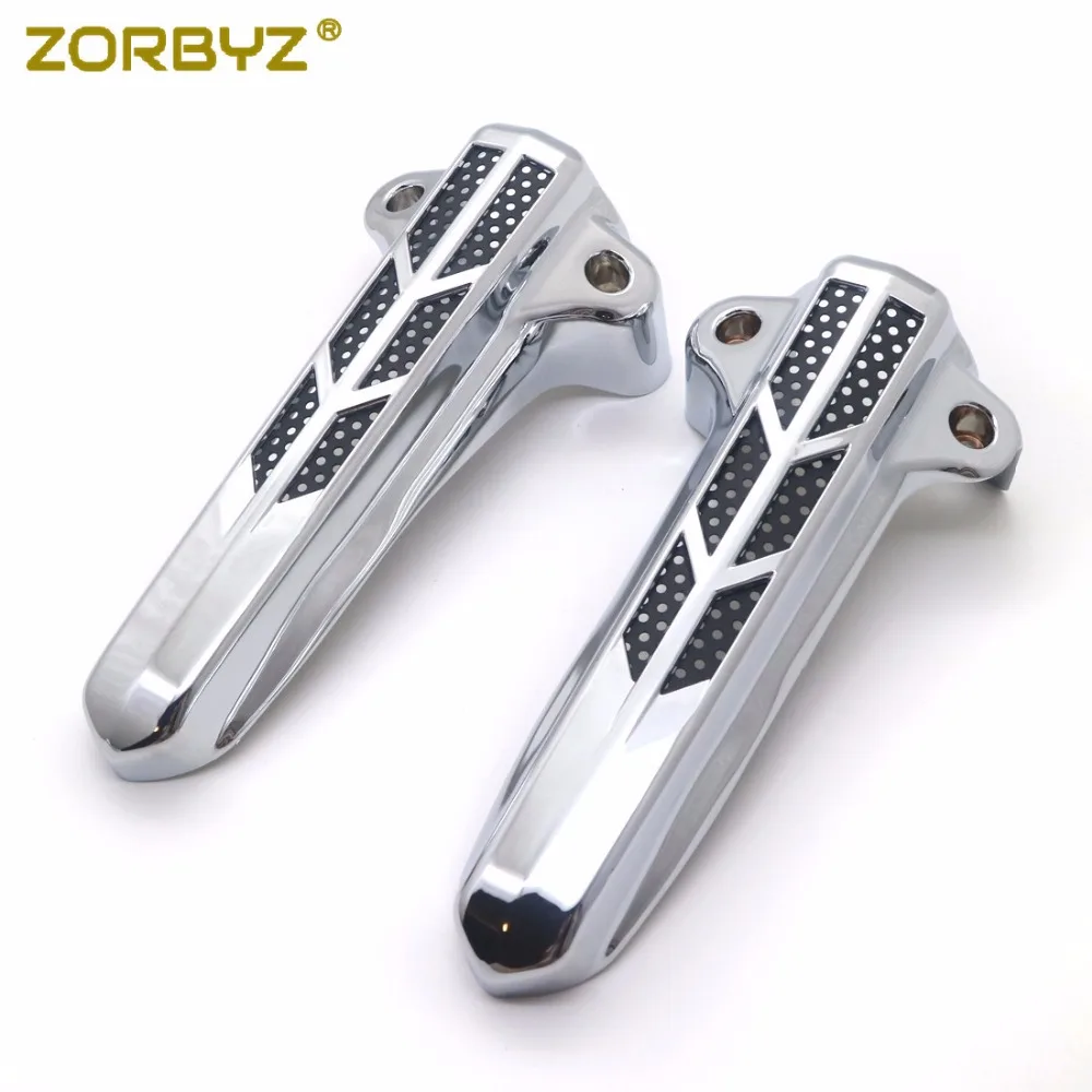 ZORBYZ мотоциклетные хромированные/черные чехлы с передней вилкой и нижней частью