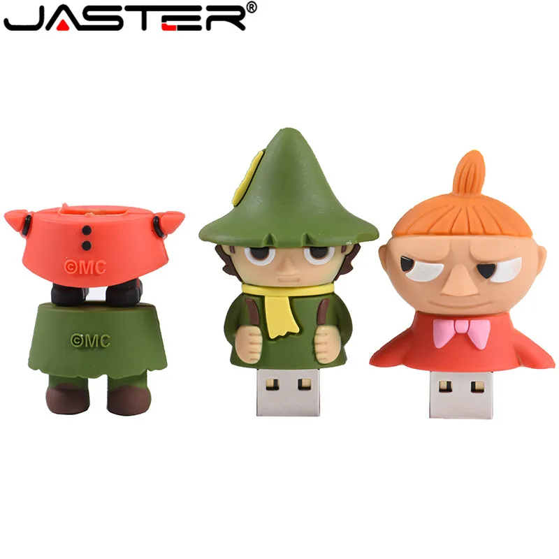 Usb флеш накопитель JASTER флешка с мультипликационным принтом Moomin долина 64 ГБ 32 16 u