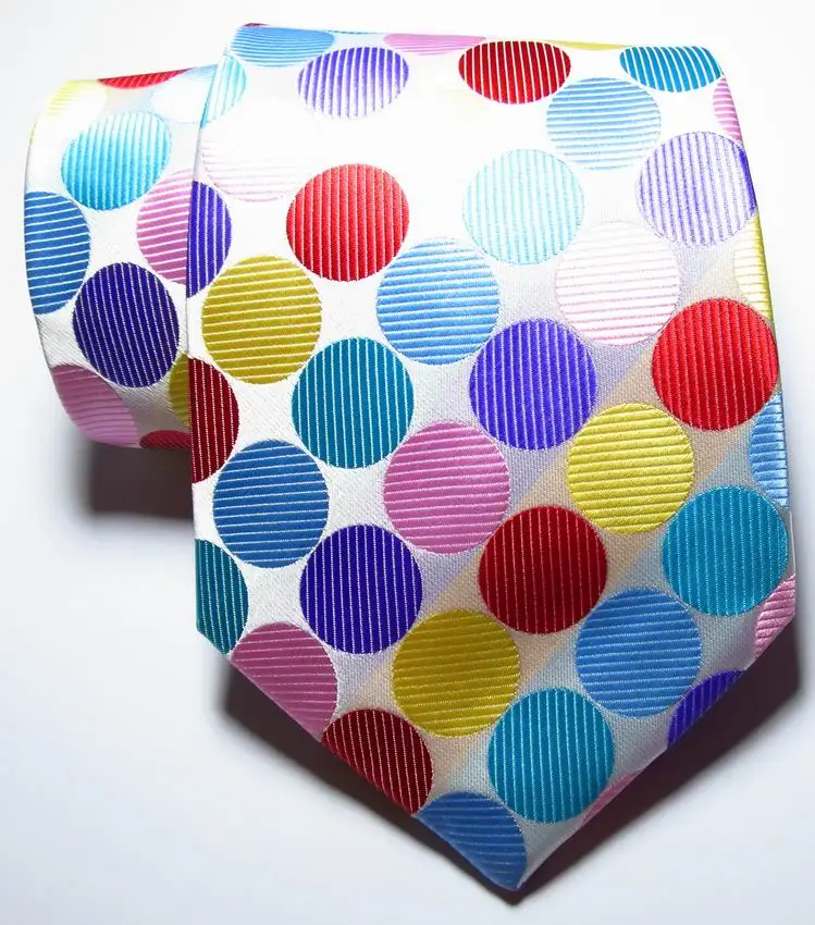 Модный мужской галстук в горошек 9 см набор шелковых галстуков золотой белый красный белый синий жаккардовый тканый Шелковый мужской галстук - Цвет: 22 as picture